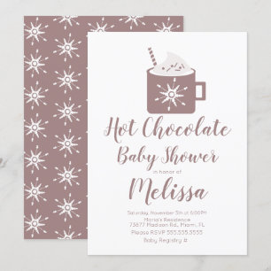 Convites Chá de fraldas de inverno de caneca de chocolate 