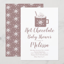 Convites Chá de fraldas de inverno de Mug de Chocolate Quen