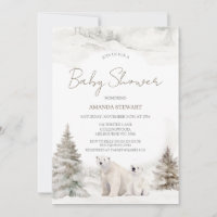 Chá de fraldas de inverno do Urso Polar Branco Mod
