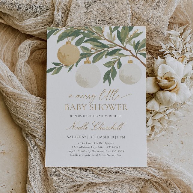 Convites Chá de fraldas de inverno enfeites de natal (Criador carregado)