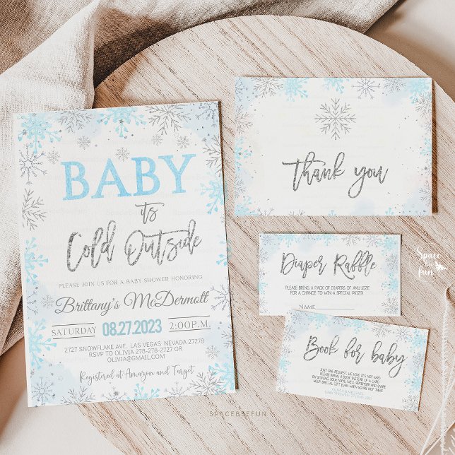 Convites Chá de fraldas de inverno Está frio lá fora (Winter Baby Shower, It's Cold Outside Baby Shower, winter baby shower invitation, holiday baby showe)
