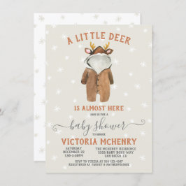 Convites Chá de fraldas de inverno para o pequeno Reindeer