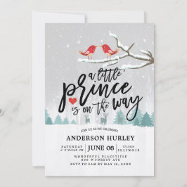 Convites Chá de fraldas de inverno, um pequeno príncipe est