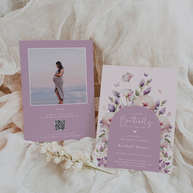 Convites Chá de fraldas de Jardim de Borboleta (Criador carregado)