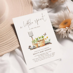 Convites Chá de fraldas de jardim de broto bonito