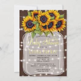 Convites Chá de fraldas de jarro de madeira rústica de cast