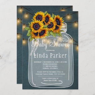 Convites Chá de fraldas de jarro de pedras rústicas de quad