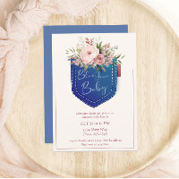 Chá de fraldas de Jean Girls Blue Denim