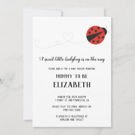 Convites Chá de fraldas de joaninha doce