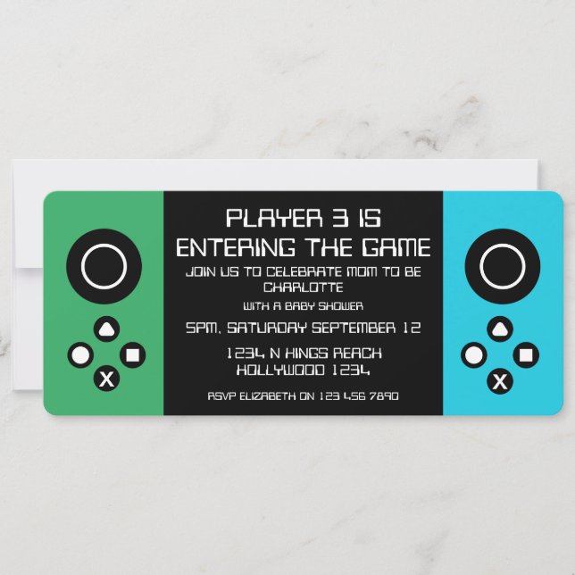 Convites Chá de fraldas de jogos de computador Novelty dive (Frente)