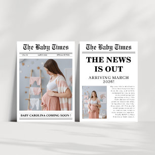 Convites Chá de fraldas de jornal neutro por gênero