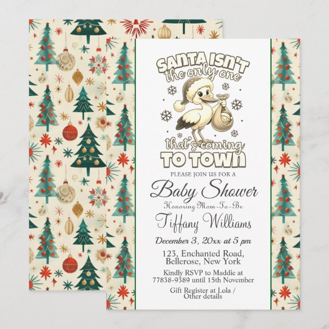 Convites Chá de fraldas de lançamento do Precioso de Tempes (Frente/Verso)