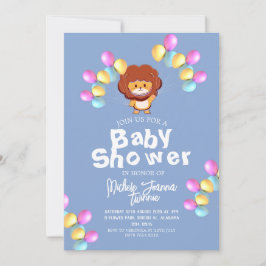 Convites Chá de fraldas de leão de Cute Simples Safari