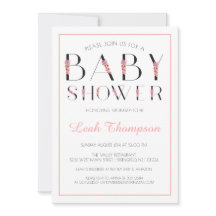 Chá de fraldas de Letras Florais Rosa