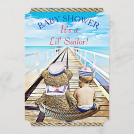 Convites Chá de fraldas de Lil' Sailor Boy