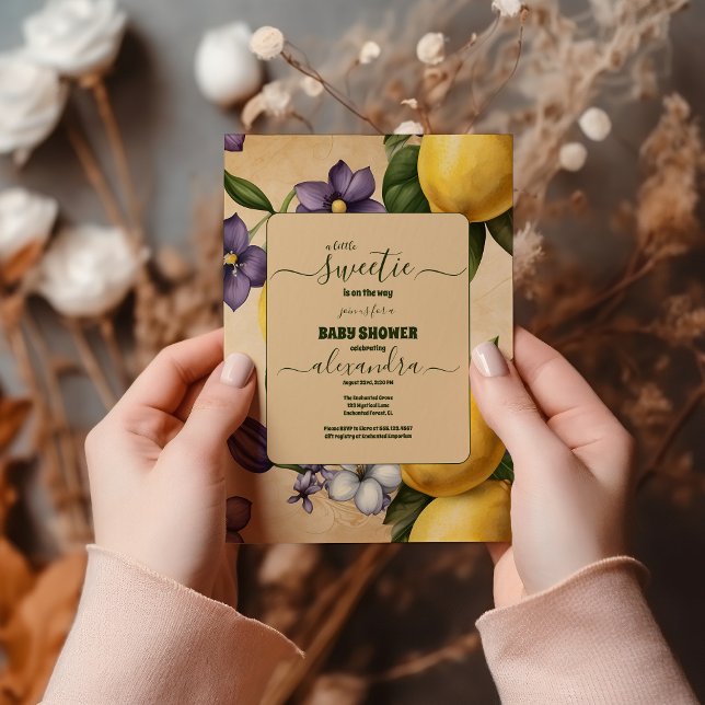Convites Chá de fraldas de limão (Criador carregado)