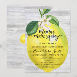 Convites Chá de fraldas de Limão de Aperto Principal de Mam