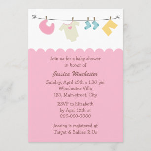 Convites Chá de fraldas de linha