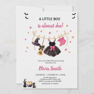 Convites Chá de fraldas de Linha de Vestido do Pequeno Boo 