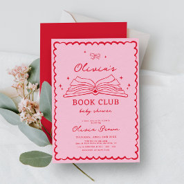 Convites Chá de fraldas de Livro Desenhado da Mão do Clube