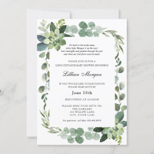 Convites Chá de fraldas de Longa Distância por Email