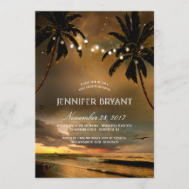 Convites Chá de fraldas de Luzes Sunset Palm na Praia da Vi