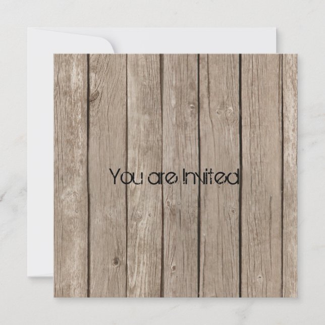 Convites Chá de fraldas de madeira castanha russa (Frente)