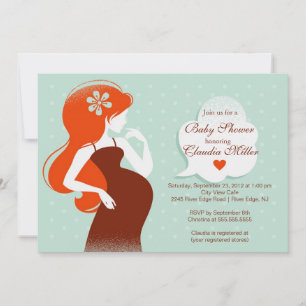 Convites Chá de fraldas de Mãe Grávida Moderna