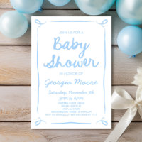 Chá de fraldas De Mão Branca Azul