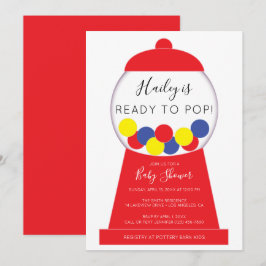 Convites Chá de fraldas de Máquina Mágica Neutra de Brilho 