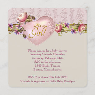 Convites Chá de fraldas de máscara cor-de-rosa com flor de 