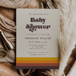 Convites Chá de fraldas de Meio século de Vintage retroativ