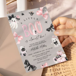 Convites Chá de fraldas de Menina de Boo Halloween