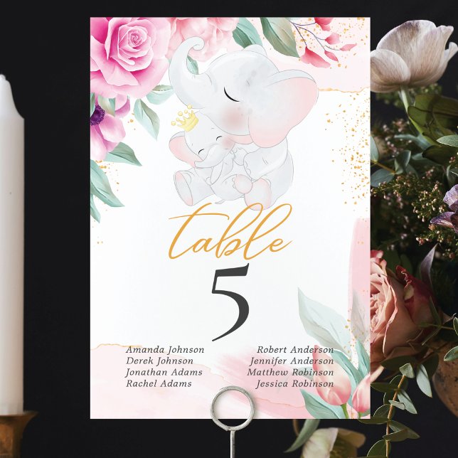 Convites Chá de fraldas de menina elegante personalizado (Criador carregado)