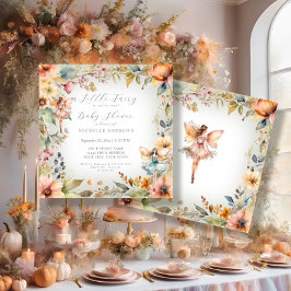 Convites Chá de fraldas De Menina Floral De Fada Encantada