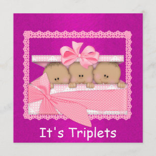 Convites Chá de fraldas de meninas africanas-americanas tri