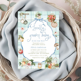 Convites Chá de fraldas de Menino Cultivado Localmente