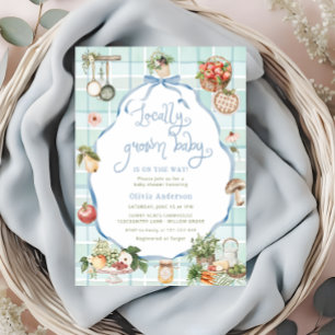 Convites Chá de fraldas de Menino Cultivado Localmente