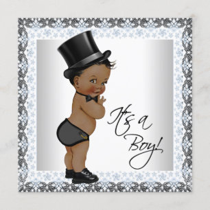 Convites Chá de fraldas de Menino Étnico