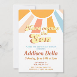 Convites Chá de fraldas de Menino Sonho com Sol Retroativo