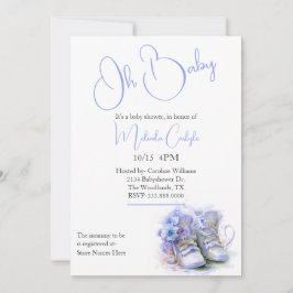 Convites Chá de fraldas de Meninos Azuis