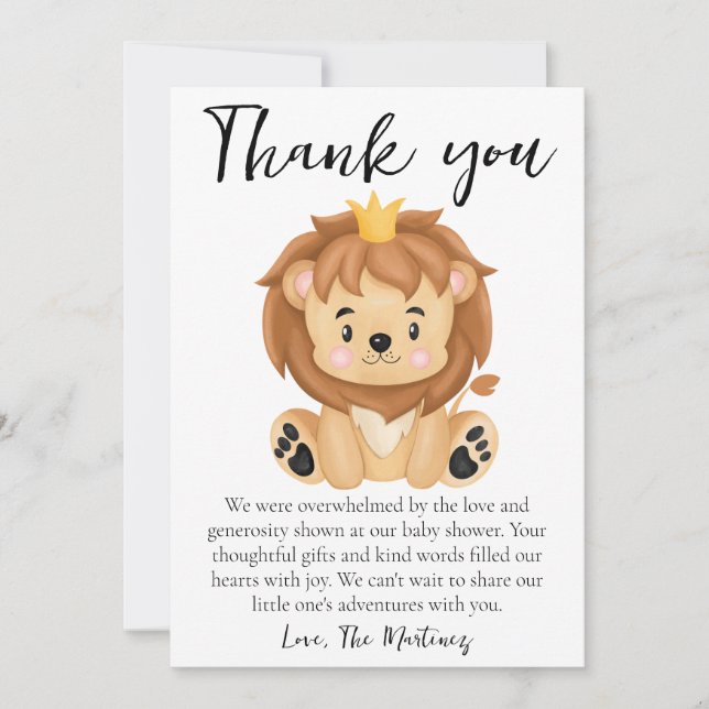 Convites chá de fraldas de mensagens bonitinho obrigado car (Frente)