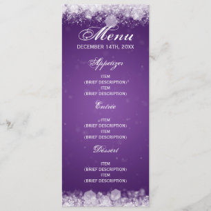 Convites Chá de fraldas de Menu Sparkle Purple