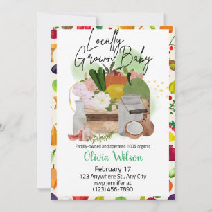 Convites Chá de fraldas De Mercado De Agricultores Cultivad