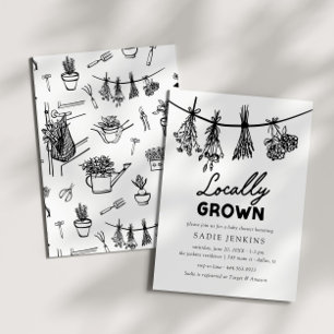 Convites Chá de fraldas De Mercado De Agricultores Cultivad