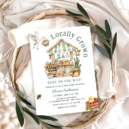 Convites Chá de fraldas De Mercado De Agricultores Cultivad