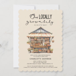 Convites Chá de fraldas de mercado do agricultor com cresci