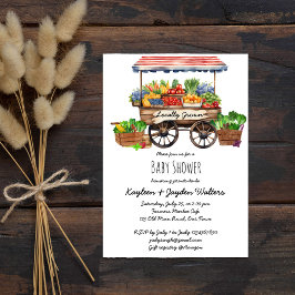 Convites Chá de fraldas de mercado dos agricultores de orig