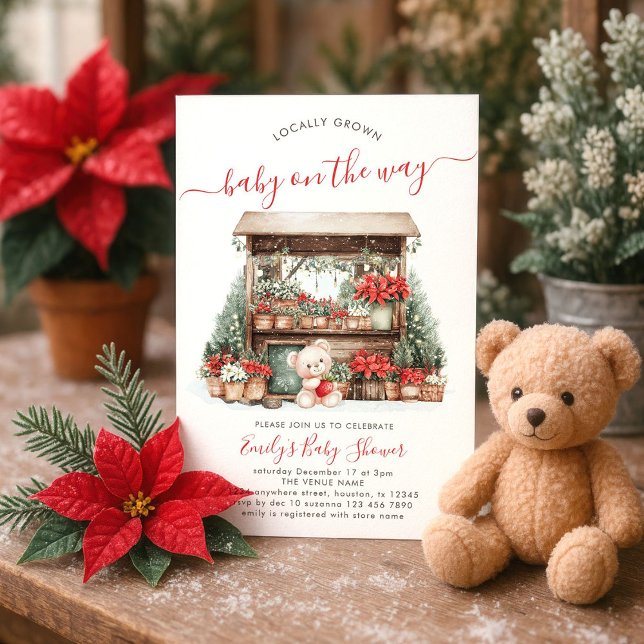 Convites Chá de fraldas de Mercado Local de Natal (Criador carregado)