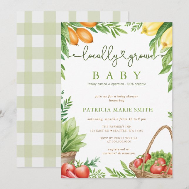 Convites Chá de fraldas De Mercado Para Criadores De Bebês  (Frente/Verso)